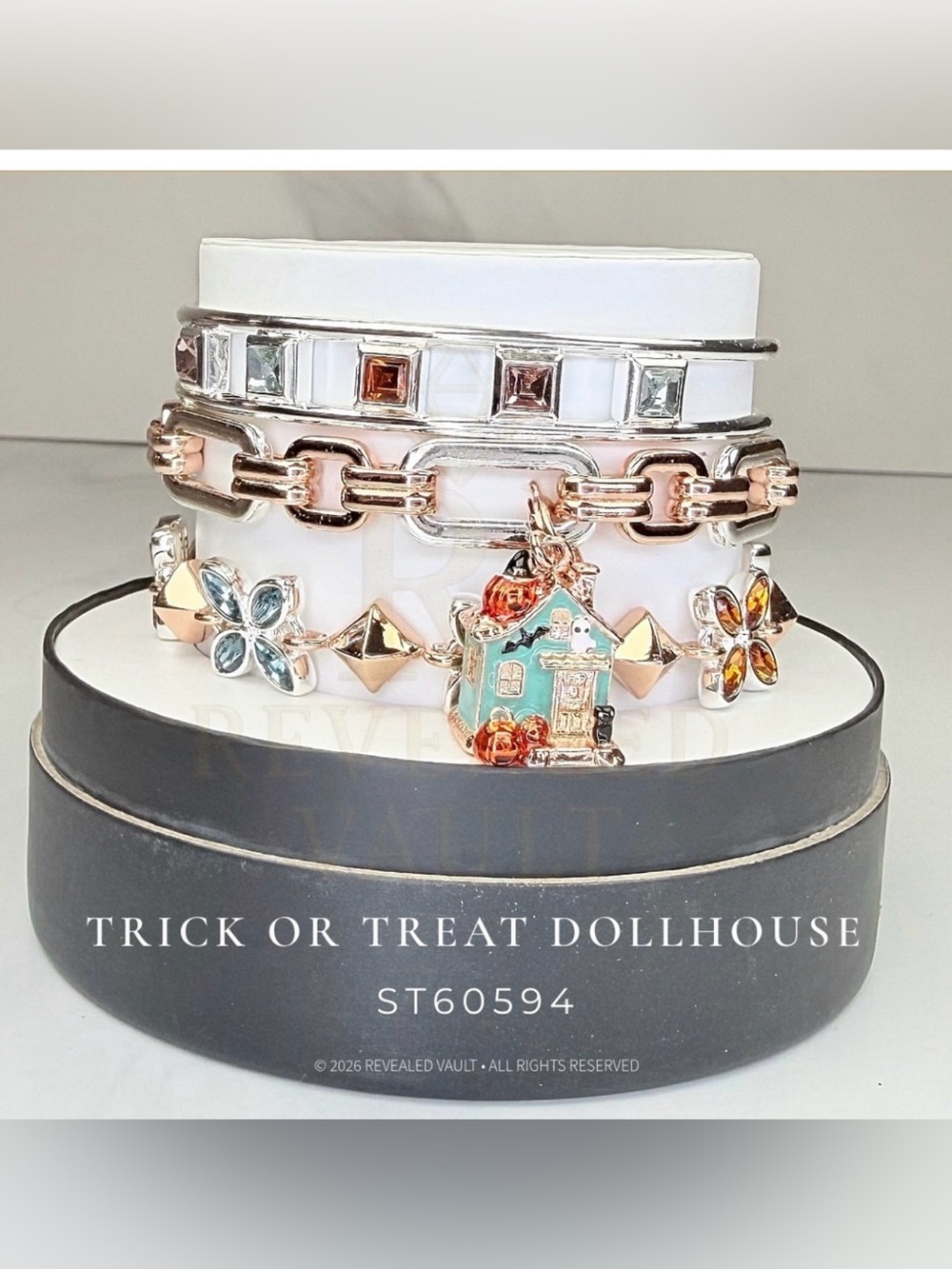 Bomb Party Trick or Treat Dollhouse Bracelet Charm Bracelet in White & Black